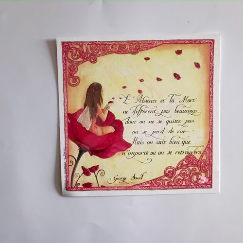 Carte de condoléances - tesséli fée coquelicot