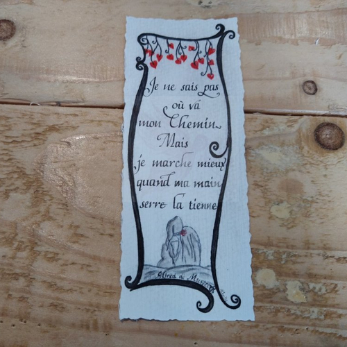 Marque-page féerique "feuillage d'amour" - citation alfred de musset