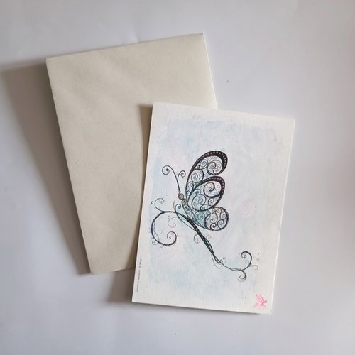 Carte féerique papillon