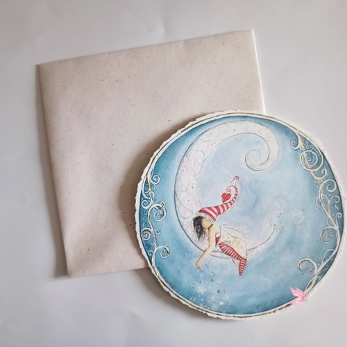 Lot de 5 carte de voeux fée de noël nietly