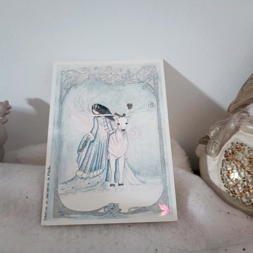Carte de voeux féérique yule - fée de l'hiver