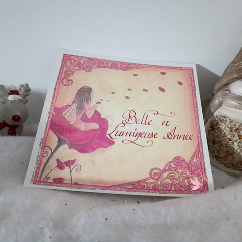 Carte de voeux  féerique fée coquelicot - tesséli