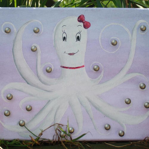 Arbre à bijoux mural pour petites filles, motif pieuvre