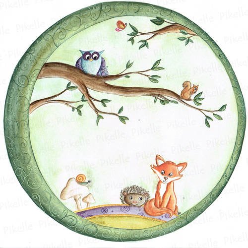 Magnet-aimant féerique illustration "forêt d'enfance"
