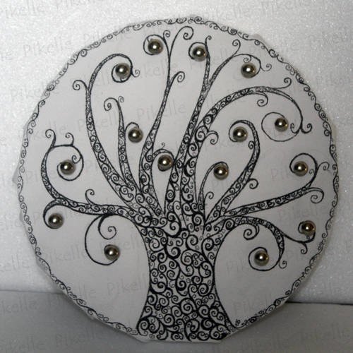 Arbre porte bijoux mural décor arbre féérique (présentoir à bijoux sur toile)