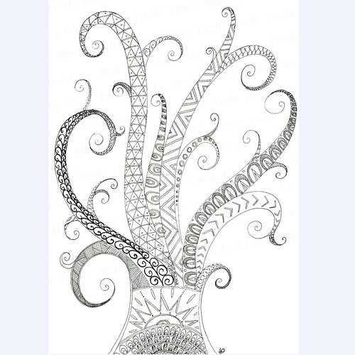 Coloriage Arbre Maori Illustration A Colorier Ou Peindre Anti Stress Un Grand Marche