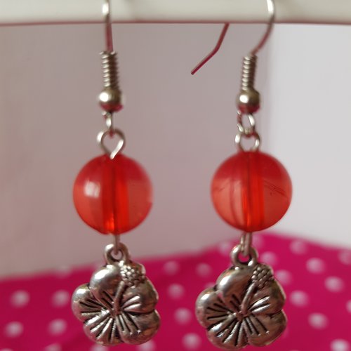 Boucles hibiscus rouge