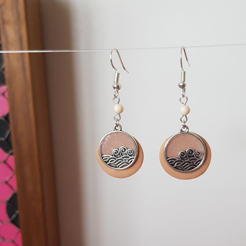 Boucles d'oreilles vague et bulle