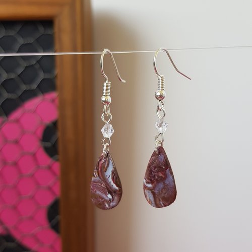 Boucles d'oreilles goutte brune