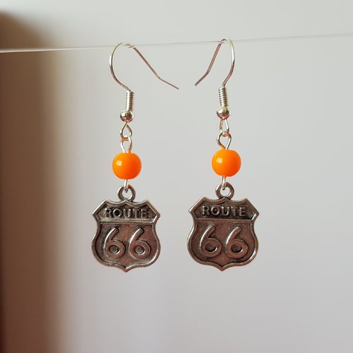 Boucles route 66 orange brillant