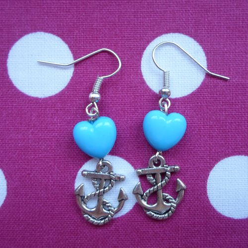 Boucles amour marin bleues