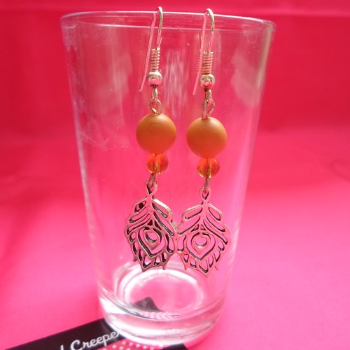 Boucles d'oreilles paon