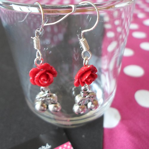 Boucles d'oreilles cherry & rose