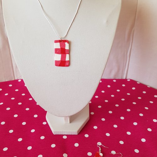 Ensemble faux vichy rouge