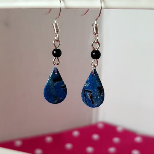 Boucles d'oreilles brillant et marbré