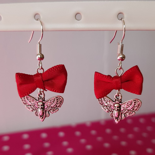 Boucles d'oreilles old school butterfly rouge