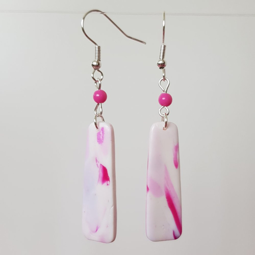 Boucles d'oreilles marbre rose