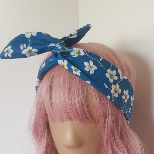 Bandeau fleur de cerisier turquoise