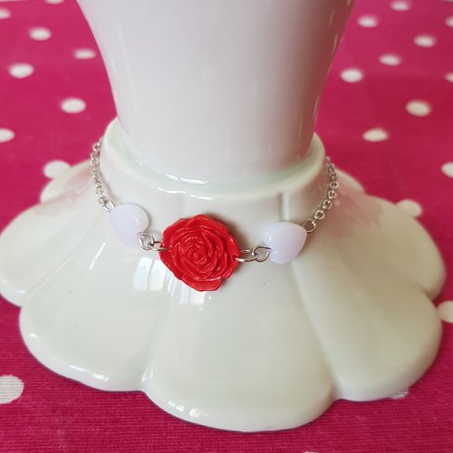 Bracelet amour de rose blanc