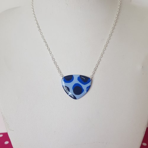 Collier léopard seventies bleu