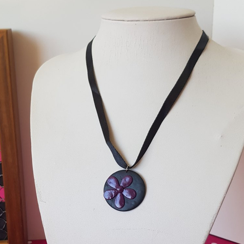 Collier ma fleur prune