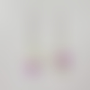 Boucles triangulaires fleuries rose et blanc