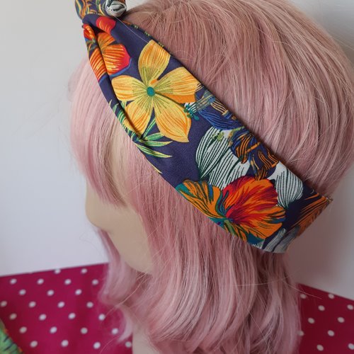 Bandeaux fleurs exotique marine