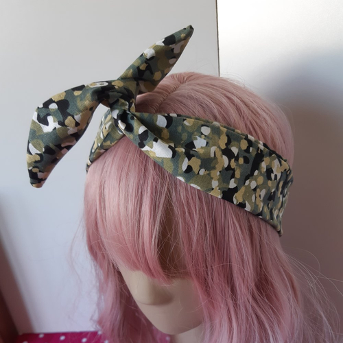 Bandeau pois tons vert