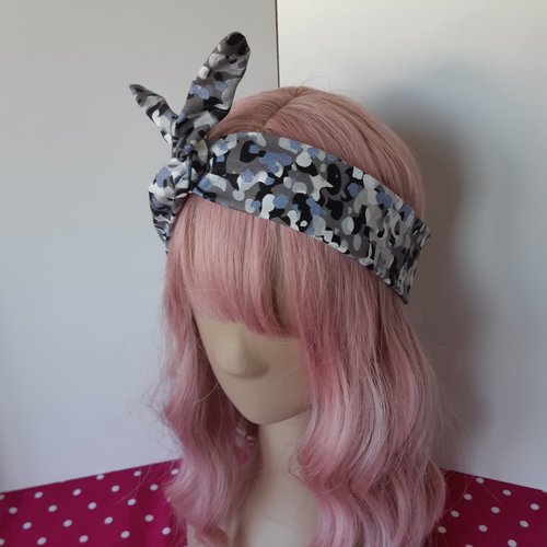 Bandeau pois tons gris