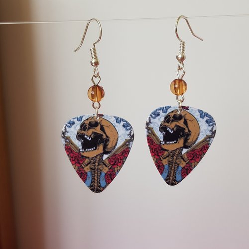 Boucles d'oreilles squelette & roses