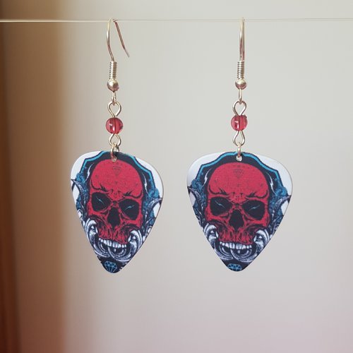 Boucles d'oreilles mediator skull