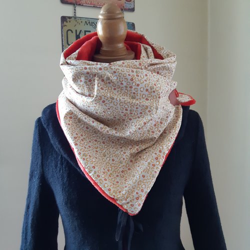 Echarpe polaire léopard rouille