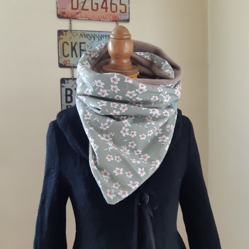 Echarpe polaire fleurs de cerisier