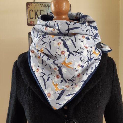 Echarpe polaire branches & hirondelles