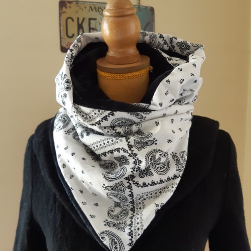 Echarpe bandana blanc