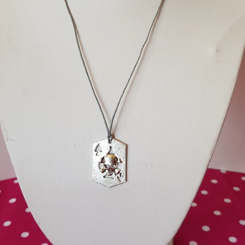 Collier as & skull gris