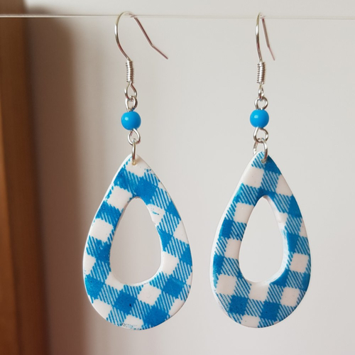 Boucles vichy pin up bleues