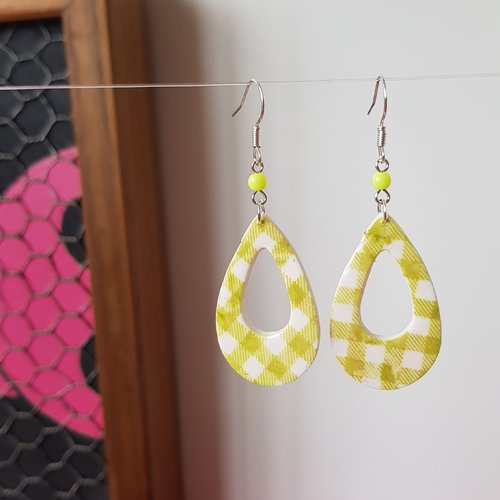 Boucles vichy pin up verte pomme