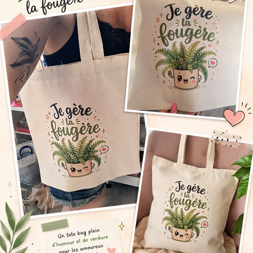 Tote bag je gère la fougère