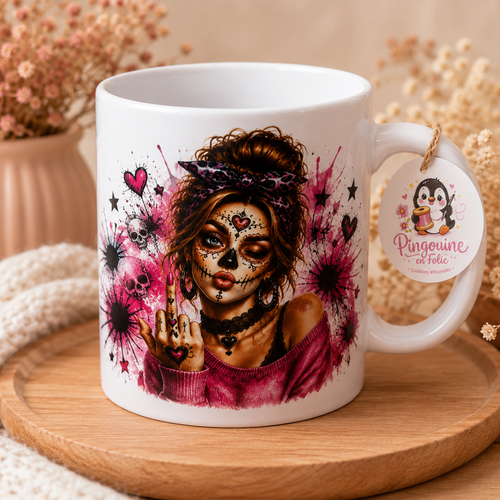 Mug catrina – tasse en céramique originale – création artisanale