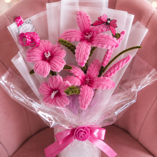 Bouquet de fleurs en fil de chenille