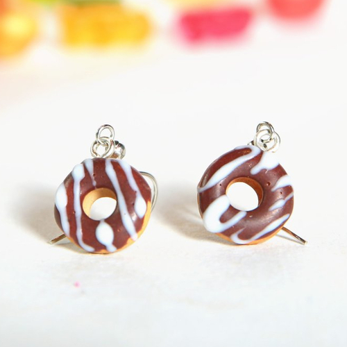 Donuts biscuit gateau - boucle doreille 