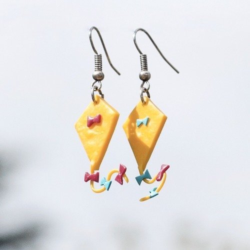 Cerf-volant - boucles d'oreilles pendantes