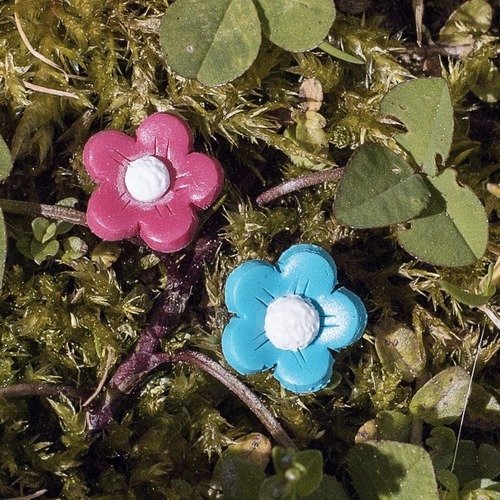 Petites fleurs des champs - puce - boucles d'oreilles