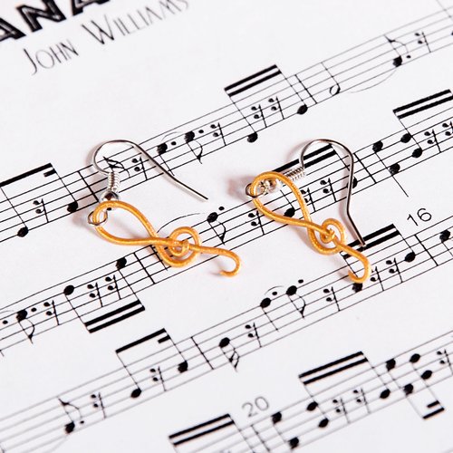 Clés de sol or - boucles d'oreilles [- musique -]