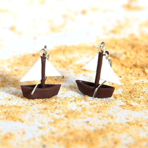 Voiliers, bateaux - boucles d'oreille  
