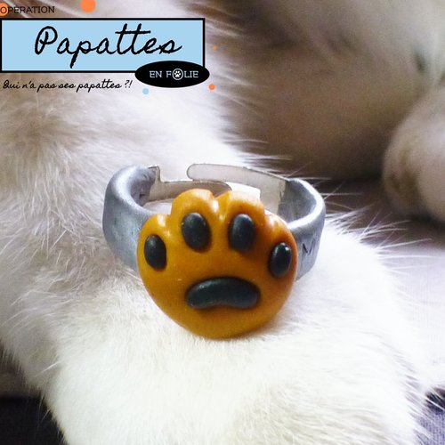 Patte de chats roux - bague