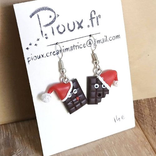 Chocolats de noël  - boucles d'oreilles
