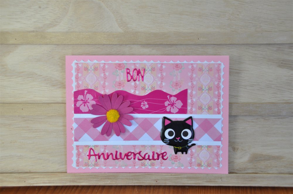 Carte Double Anniversaire Enfant Petit Chat Rigolo Un Grand Marche