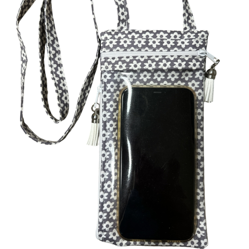 Pochette bandoulière transparente tactile pour smartphone/téléphone portable.